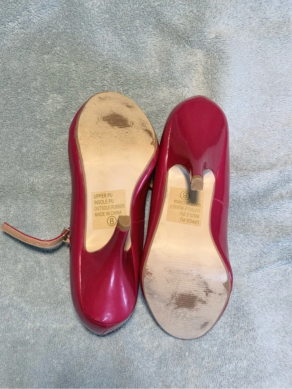 Journee Collection Patent Mary Jane Heels in Red